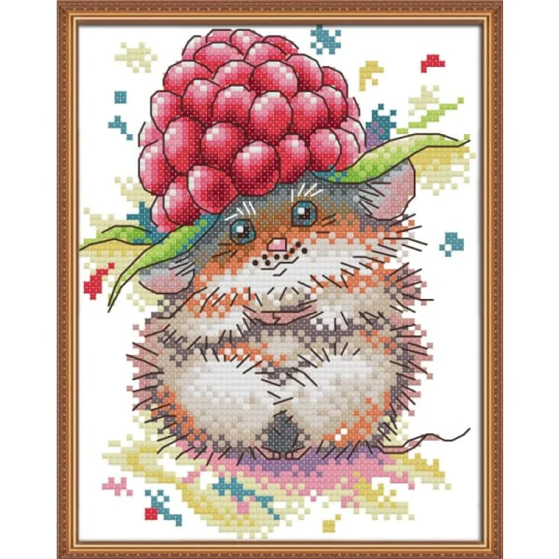 A little mouse's strawberry cap