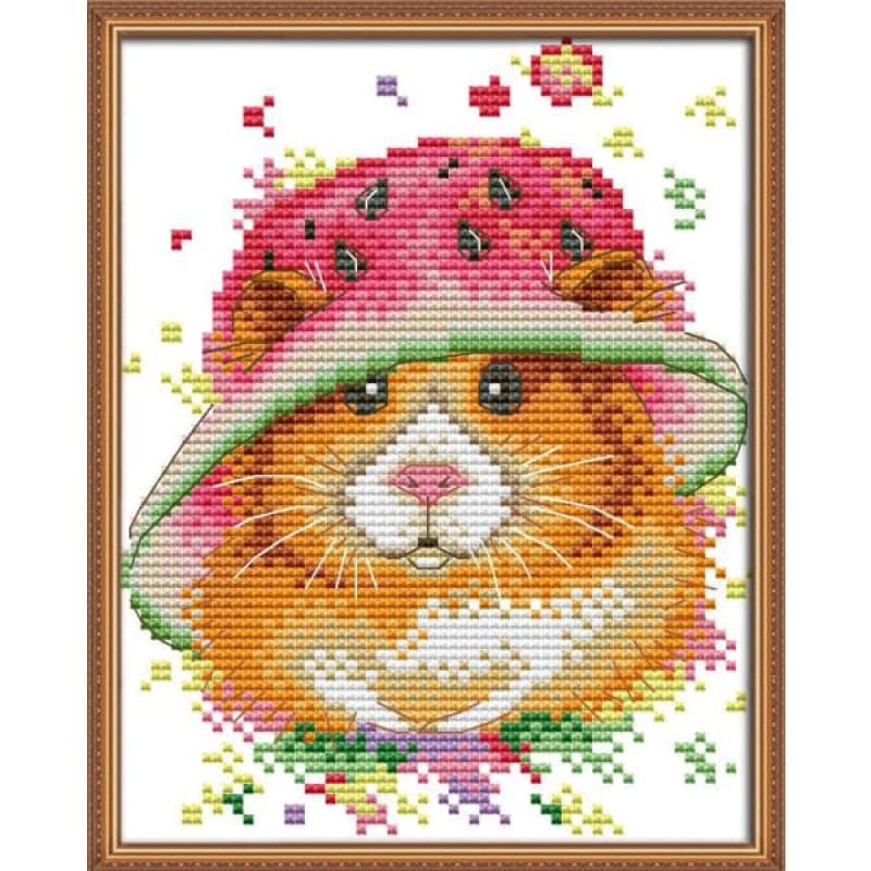 A little mouse's watermelon cap