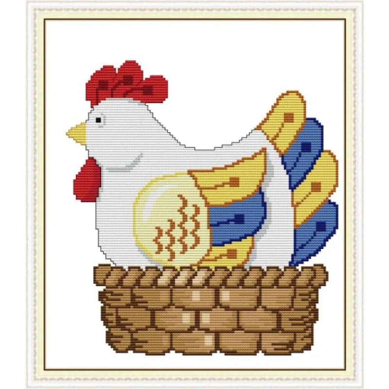 Hen hatching eggs
